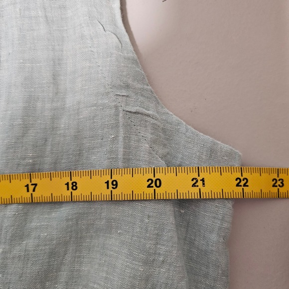 Tahari Belted Linen Vest Light Blue Women's XL Coastal Minimalist Casual Capsule - Picture 6 of 8